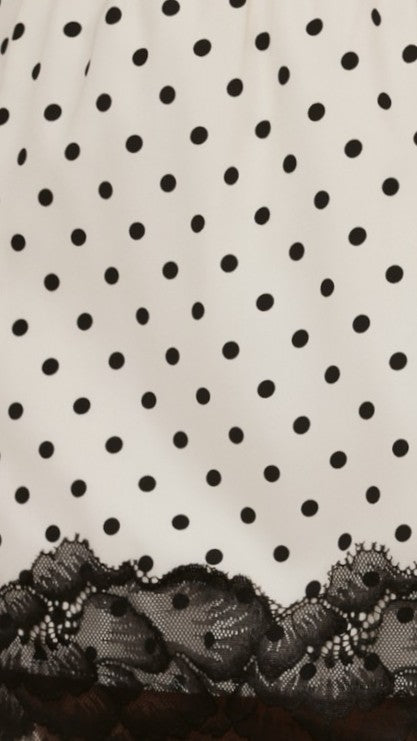 Kiki Lace Mini Skirt - Cream/Black Polka - Billy J