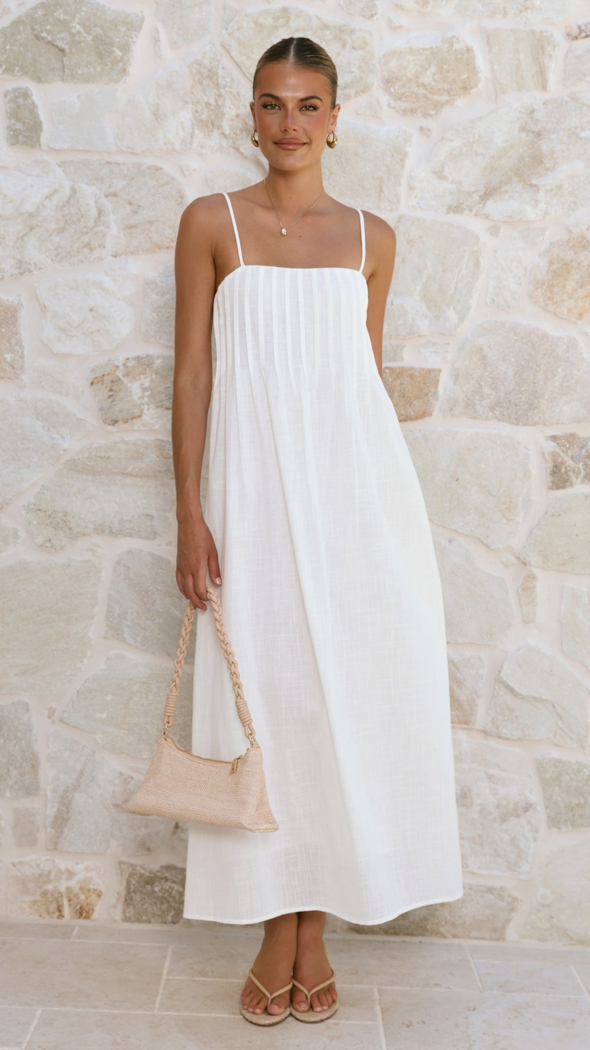 Stayla Maxi Dress - White - Billy J