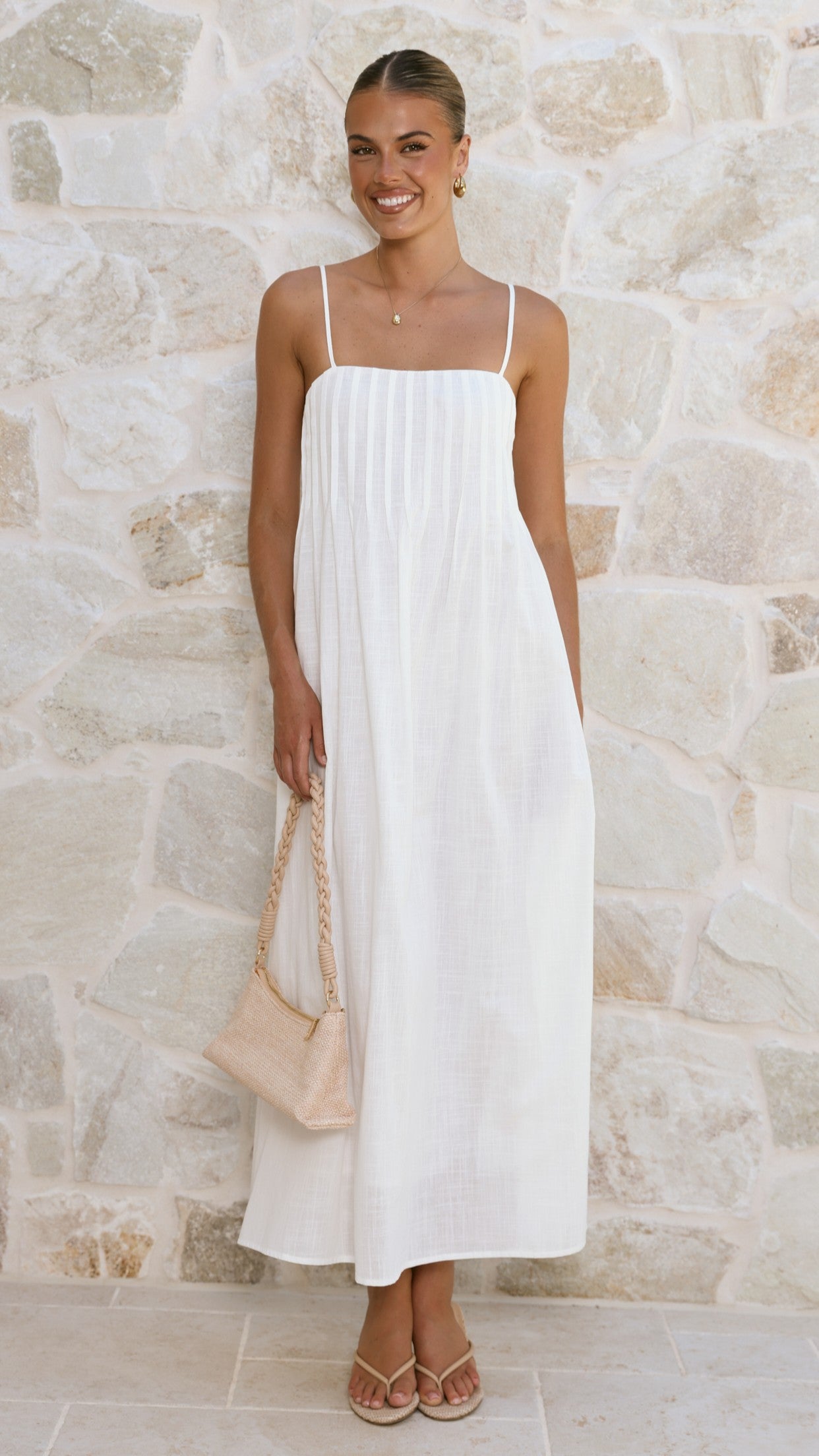 Stayla Maxi Dress - White - Billy J
