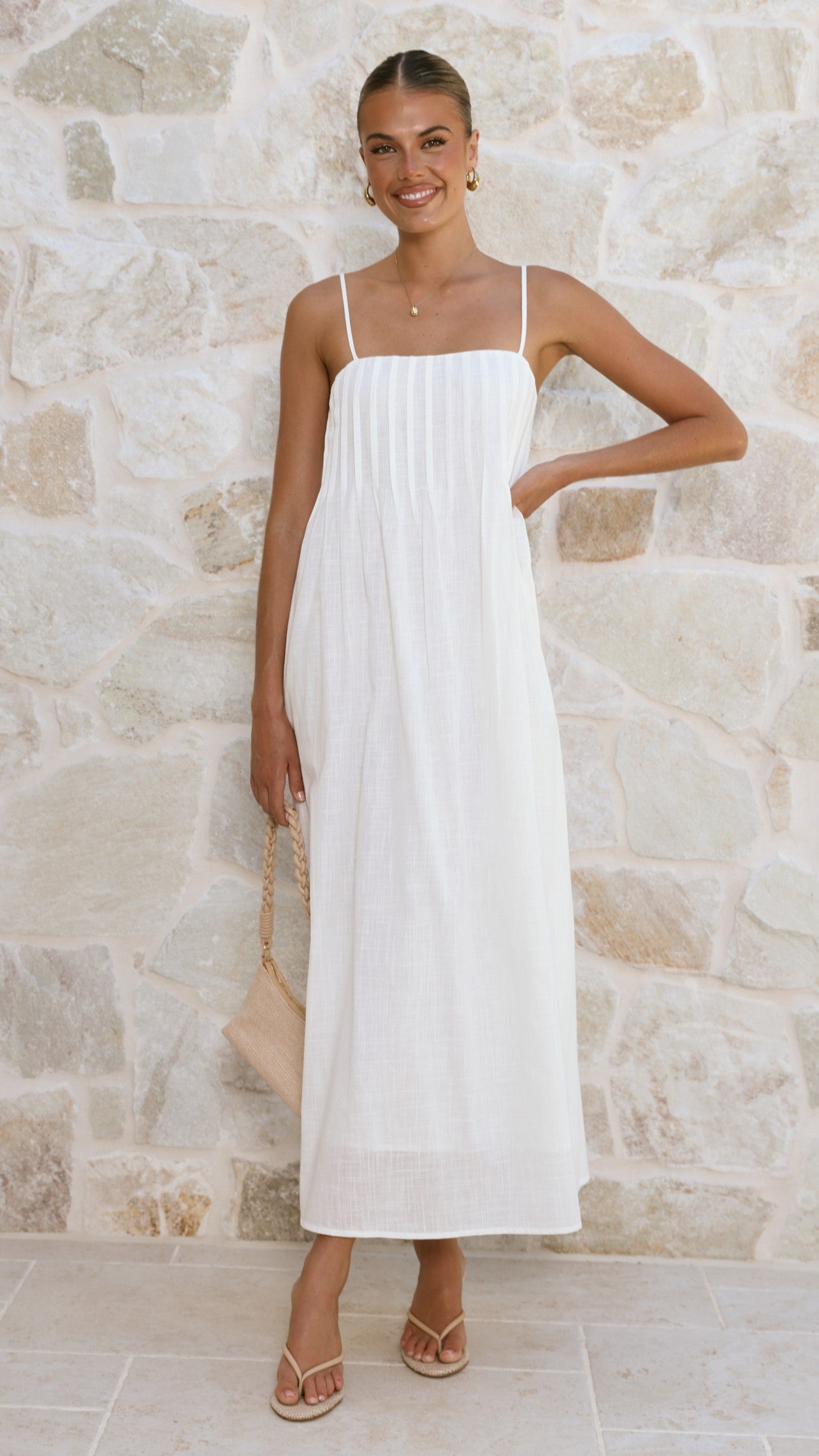 Stayla Maxi Dress - White - Billy J