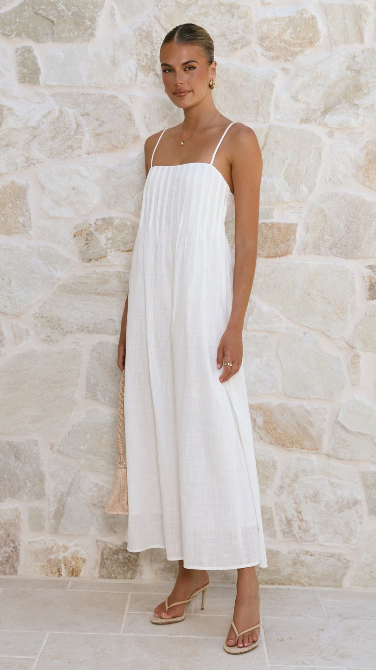 Stayla Maxi Dress - White - Billy J
