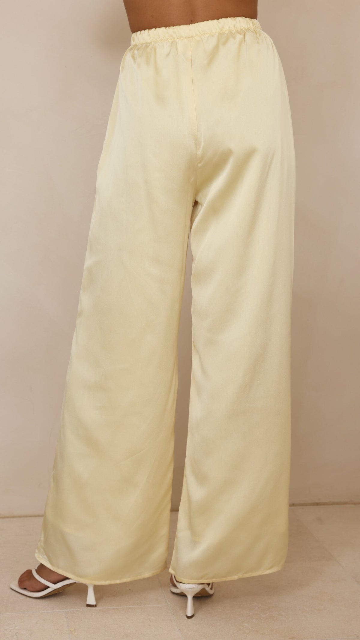 Hayleigh Asymmetrical Top and Pants Set - Yellow/Lace - Billy J