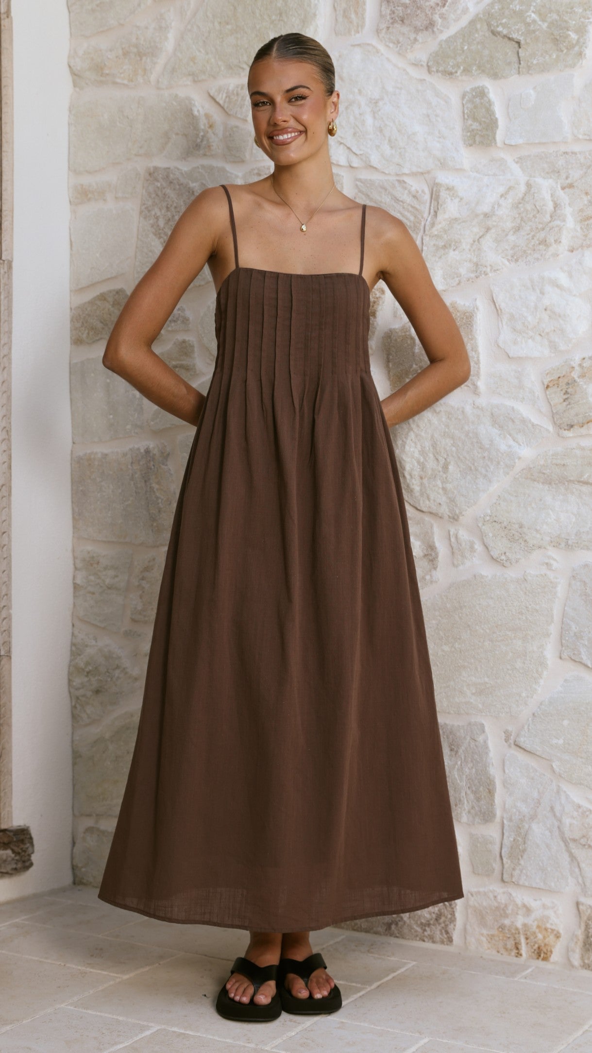 Stayla Maxi Dress - Chocolate - Billy J