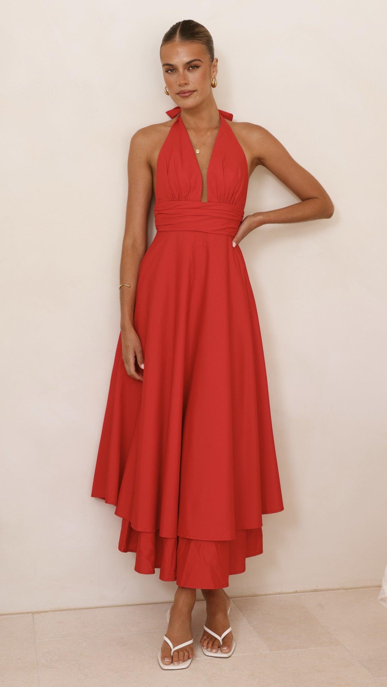 Kathy Halter Neck Maxi Dress - Light Blue