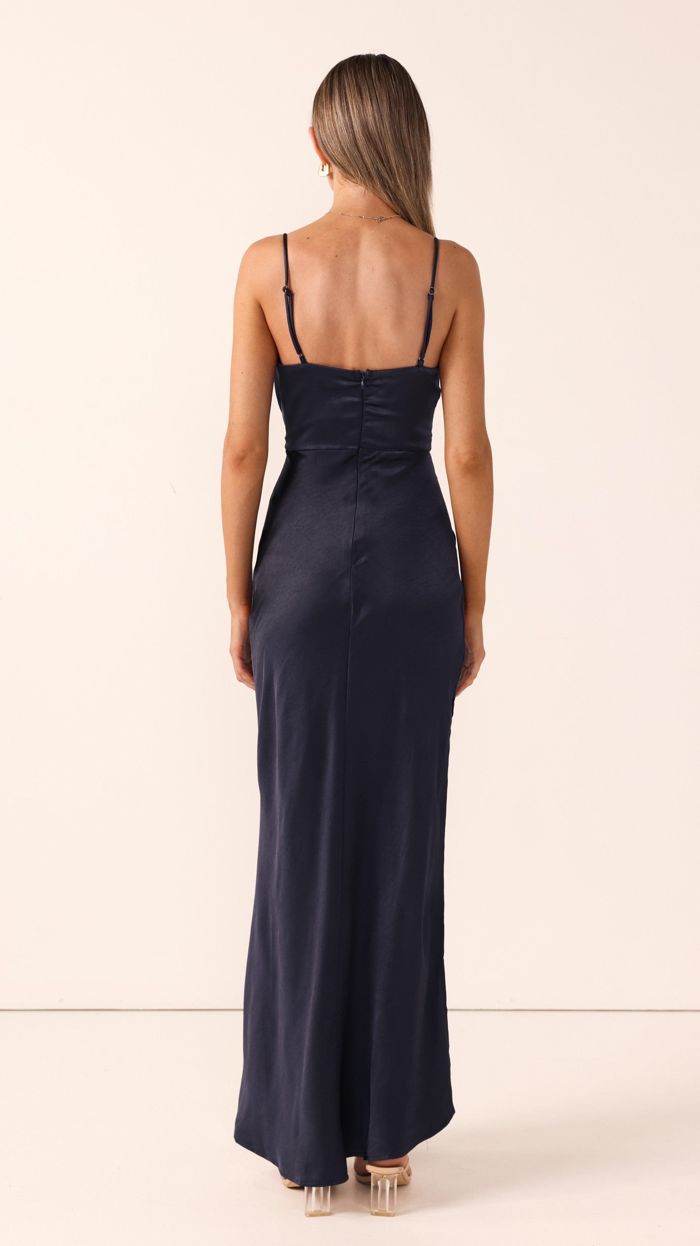 Yasmeen Tie Front Maxi Dress - Navy - Billy J
