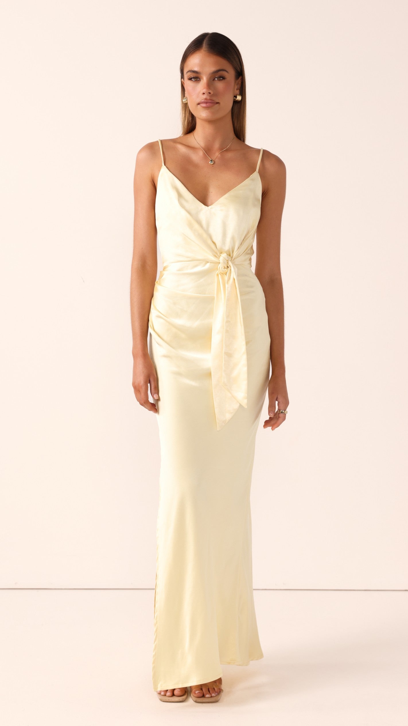 Yasmeen Tie Front Maxi Dress - Yellow - Billy J