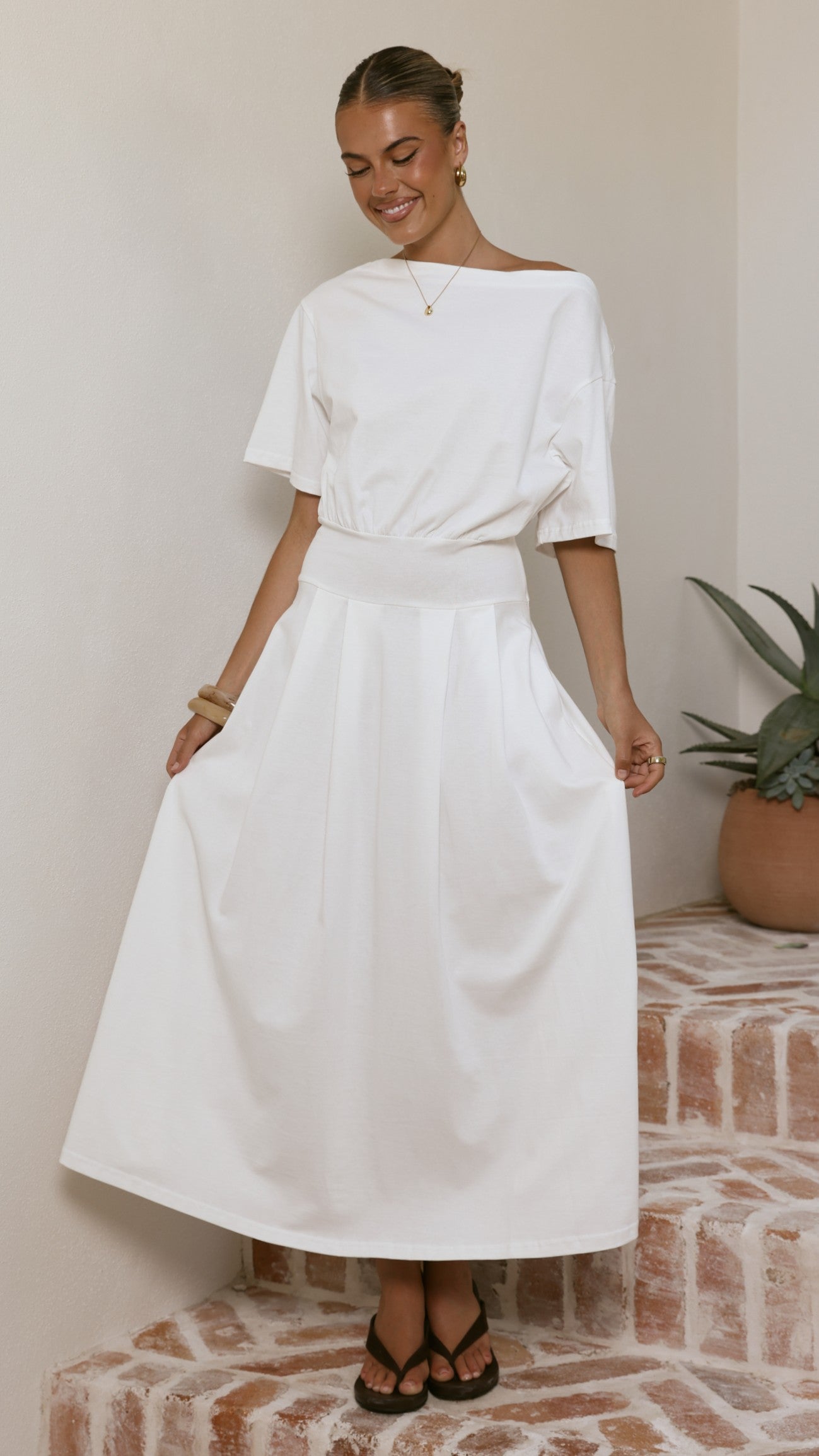 Aleski Maxi Dress - White - Billy J