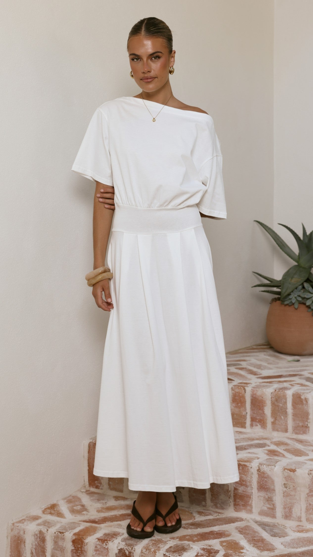 Aleski Maxi Dress - White - Billy J