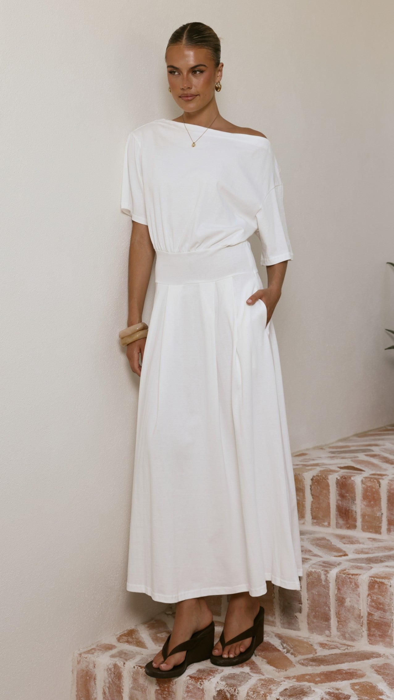 Aleski Maxi Dress - White - Billy J