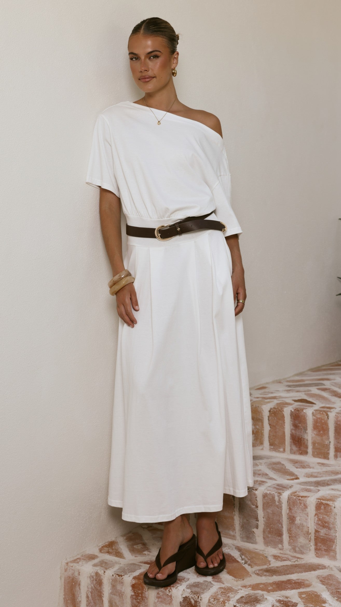 Aleski Maxi Dress - White - Billy J