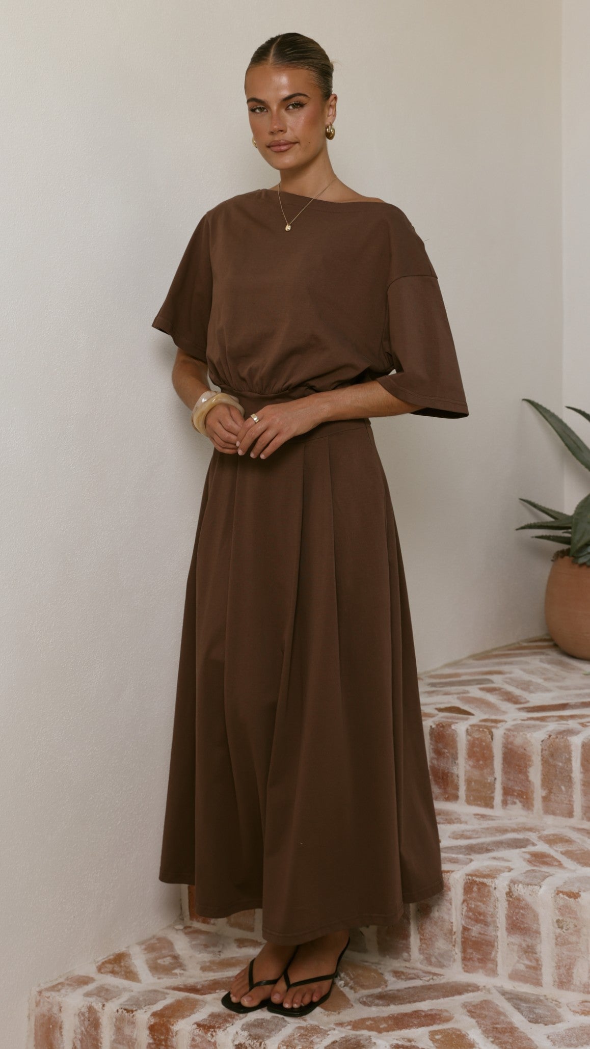 Aleski Maxi Dress - Chocolate - Billy J