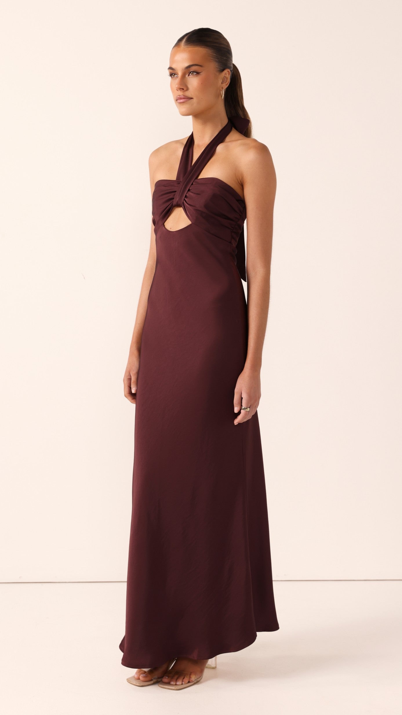 Grace Halter Maxi Dress - Chocolate - Billy J