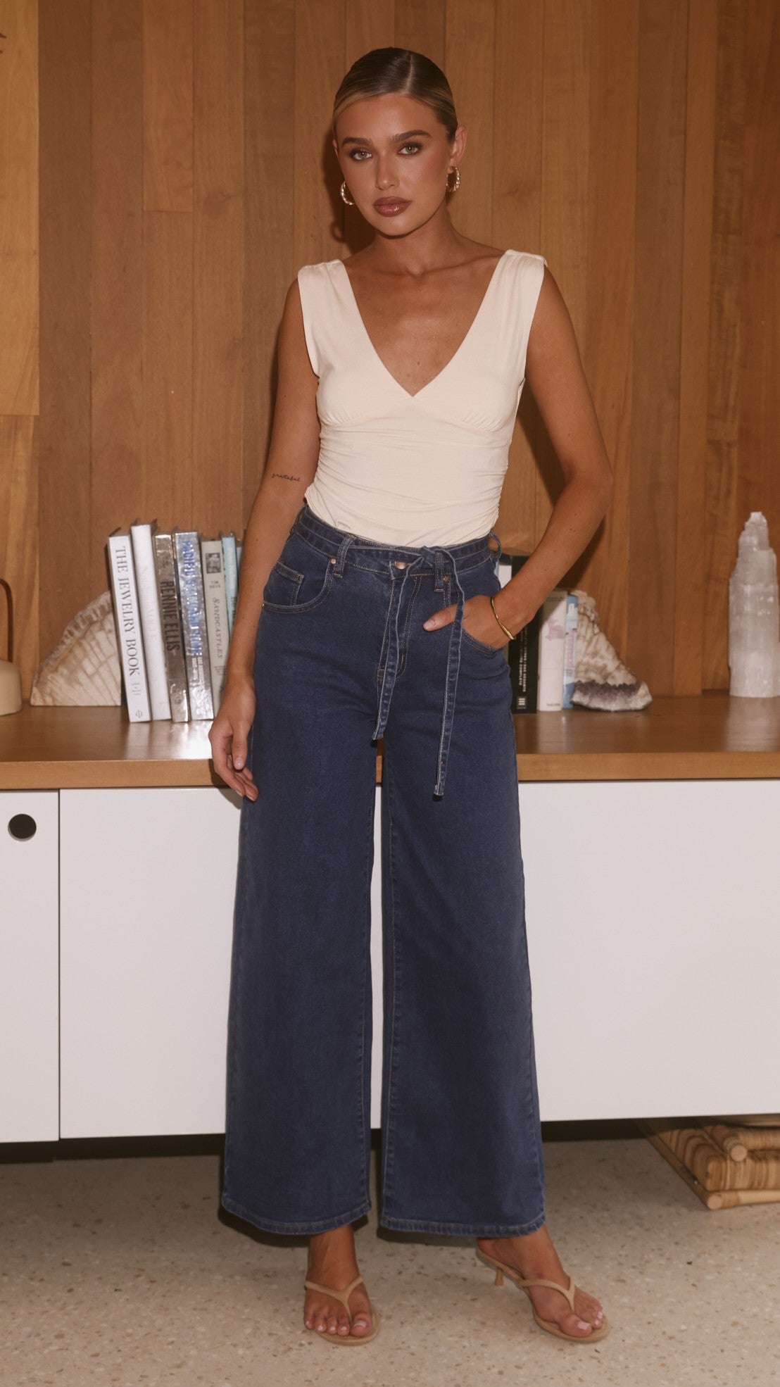 Nyra Wide Leg Jeans - Dark Denim