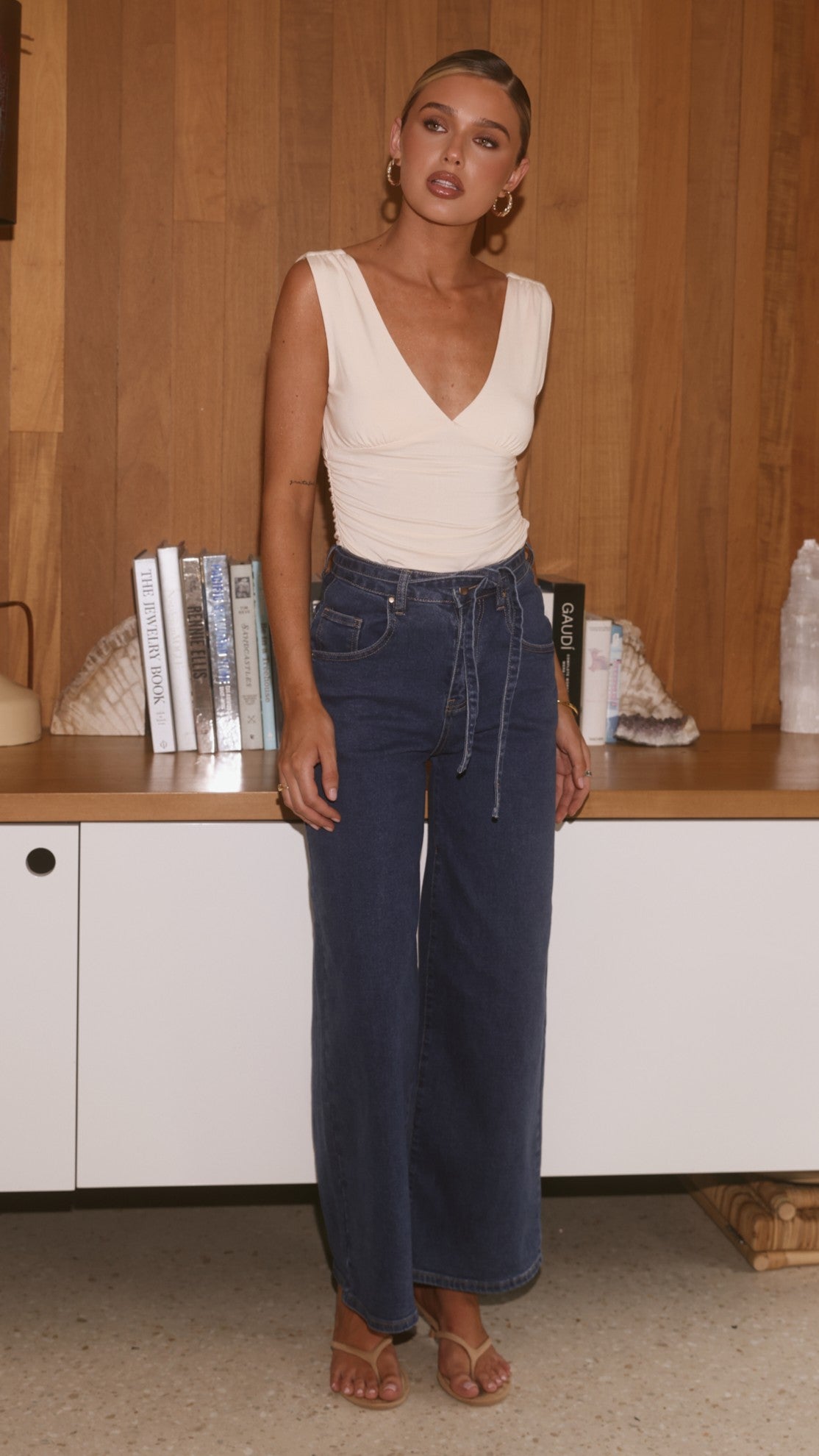 Nyra Wide Leg Jeans - Dark Denim