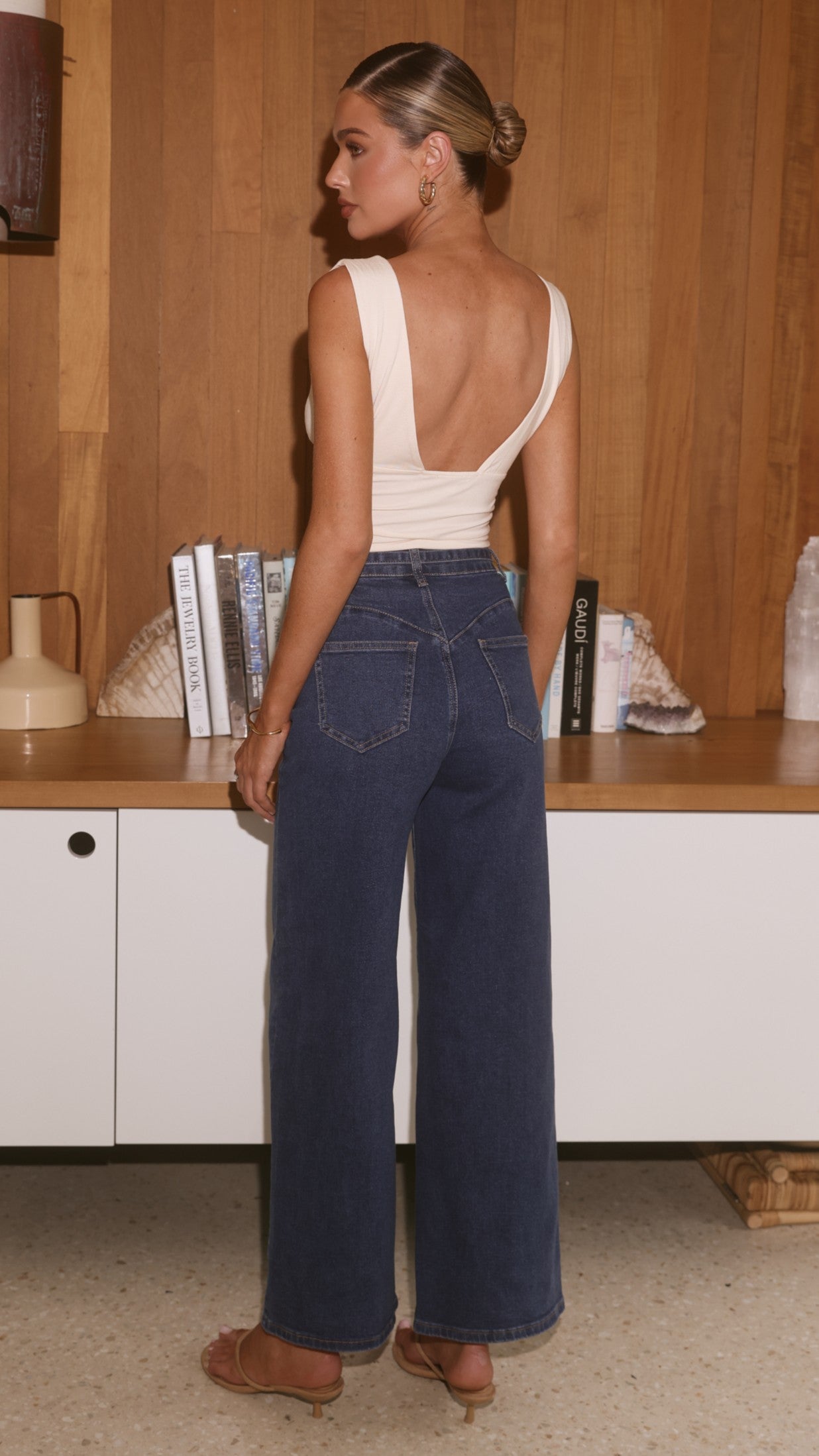 Nyra Wide Leg Jeans - Dark Denim