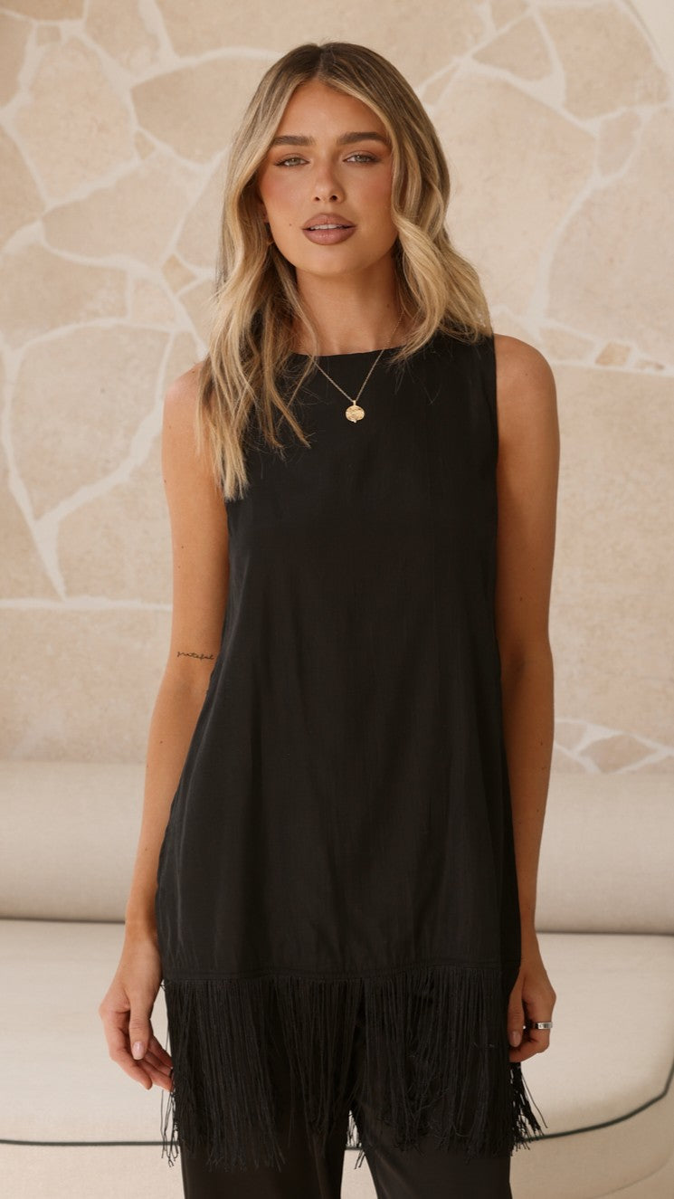 Taysha Tunic Top - Black - Billy J