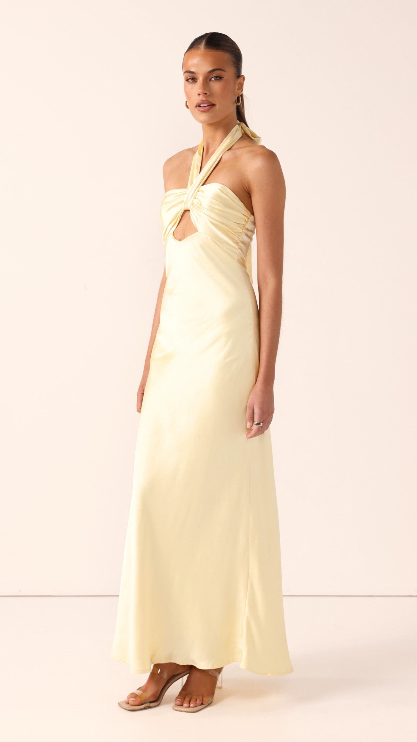 Grace Halter Maxi Dress - Yellow - Billy J