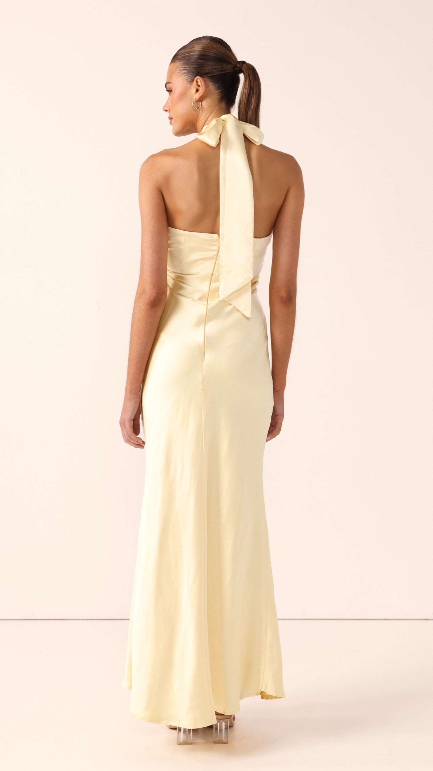 Grace Halter Maxi Dress - Yellow - Billy J