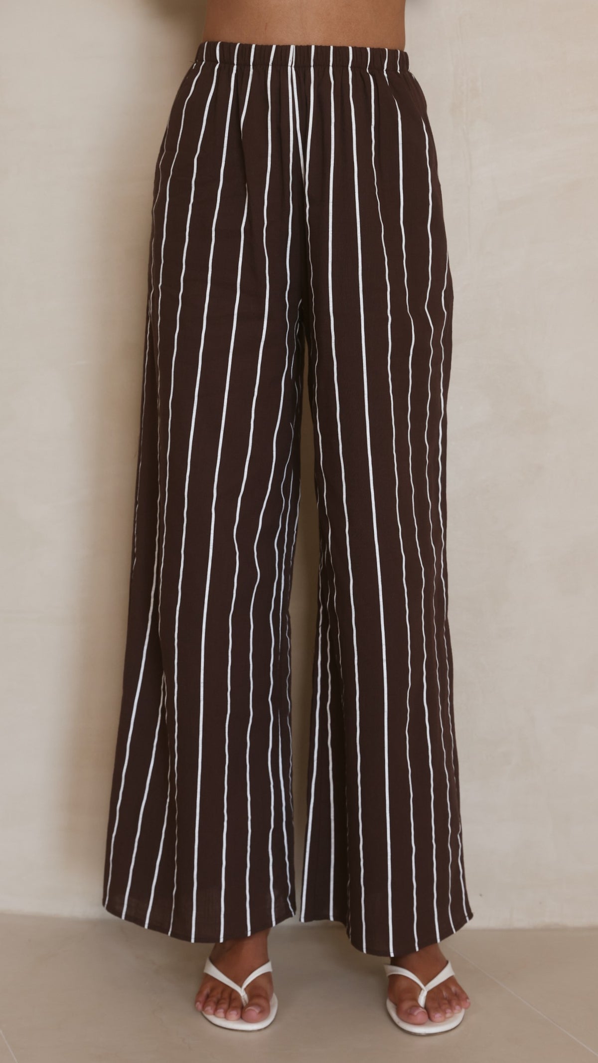 Rubi Top and Pants Set - Choc/White Stripe - Billy J