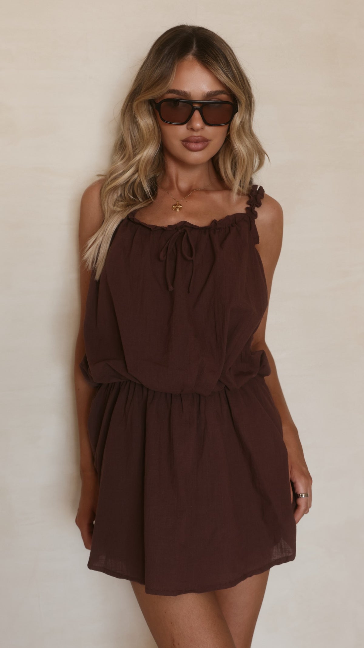 Brittany Mini Dress - Chocolate - Billy J