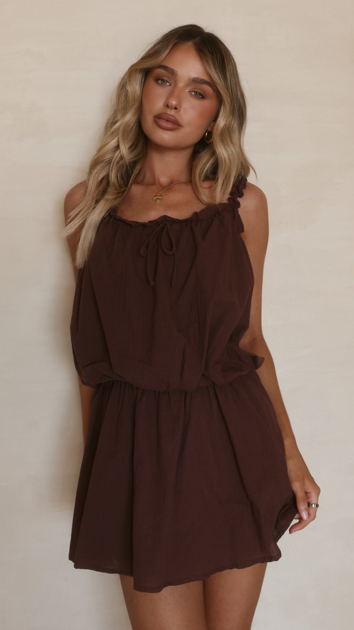 Brittany Mini Dress - Chocolate - Billy J