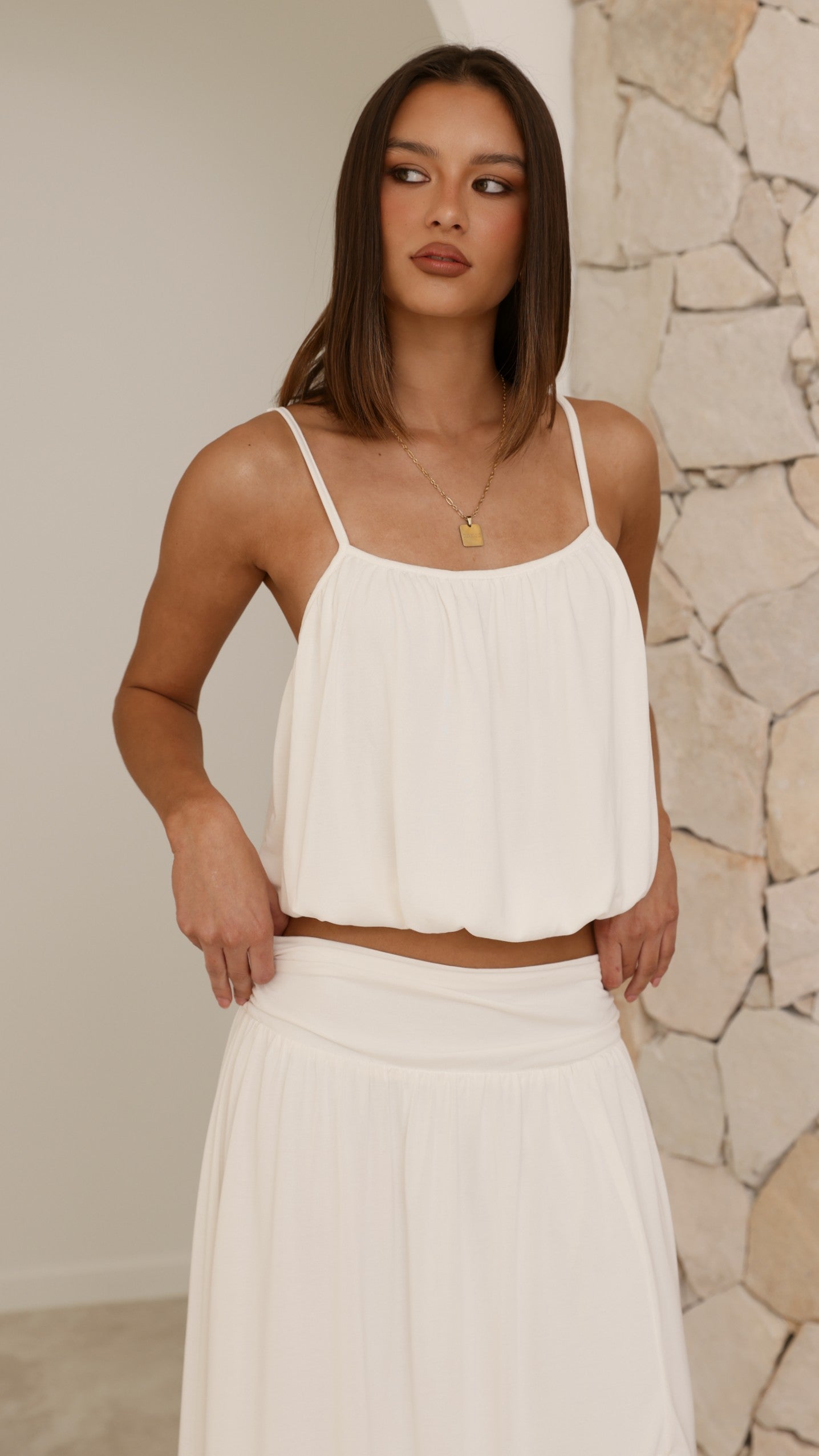 Stacie Maxi Skirt - White - Billy J