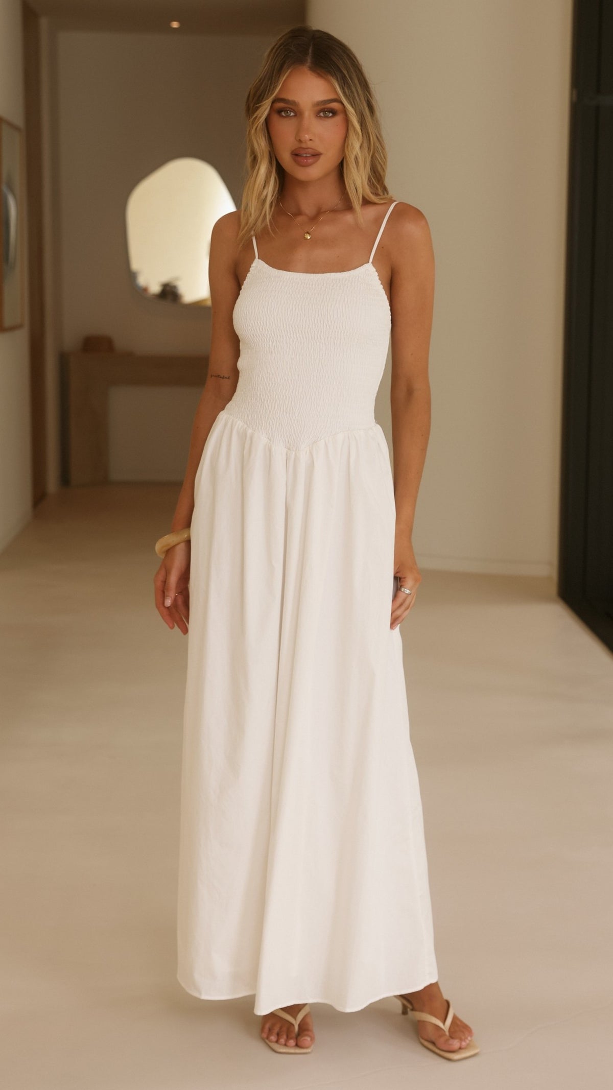 Gena Maxi Dress - White - Billy J