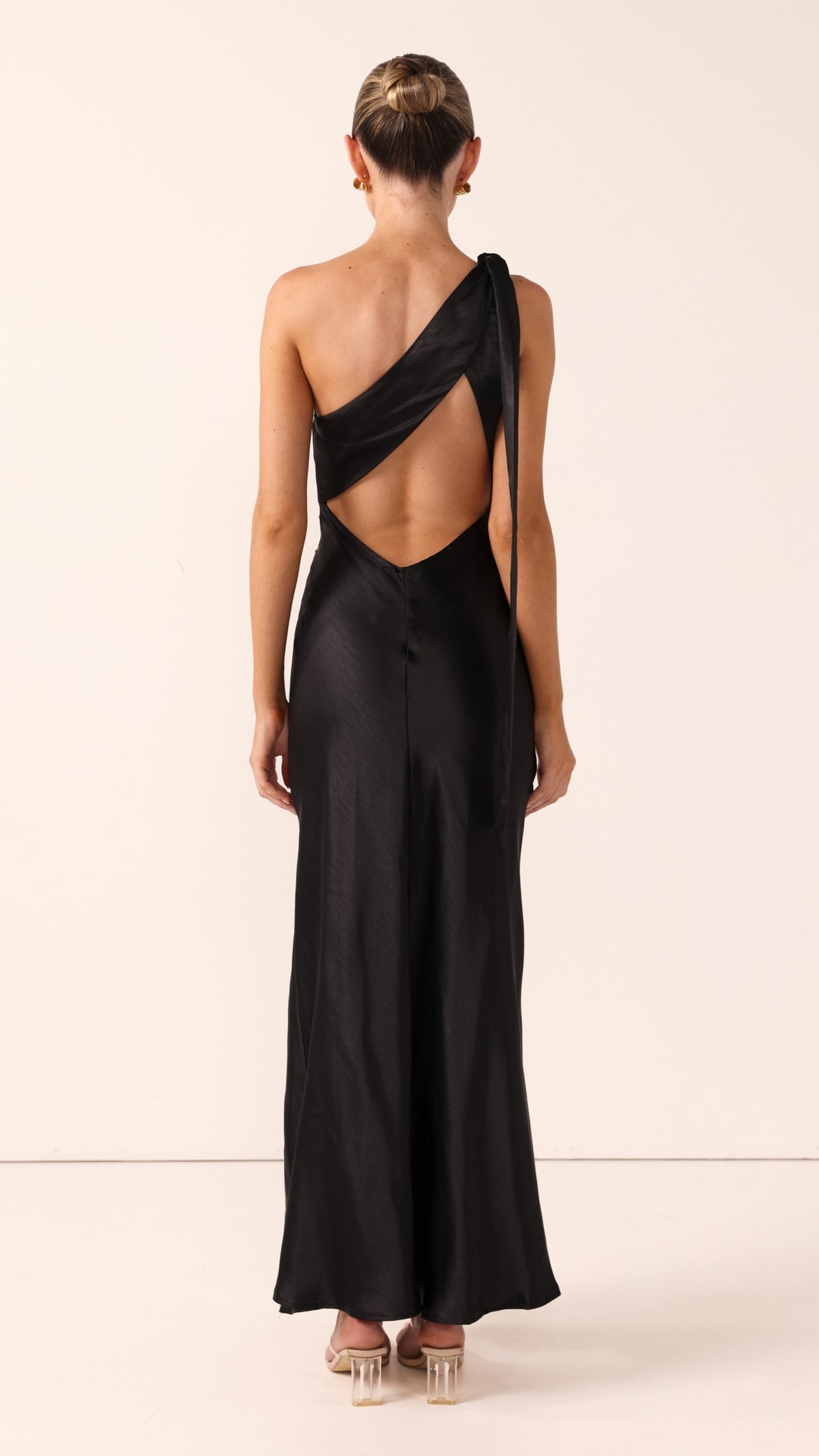 Halle One Shoulder Maxi Dress - Black - Billy J