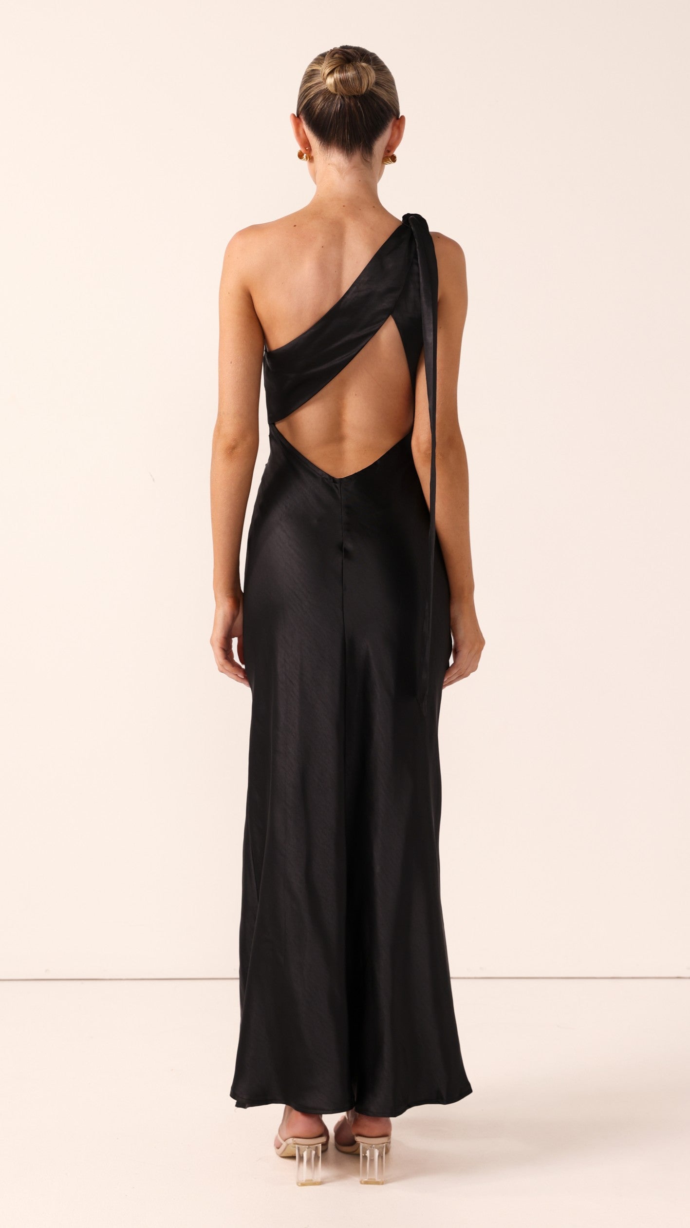 Halle One Shoulder Maxi Dress - Black - Billy J