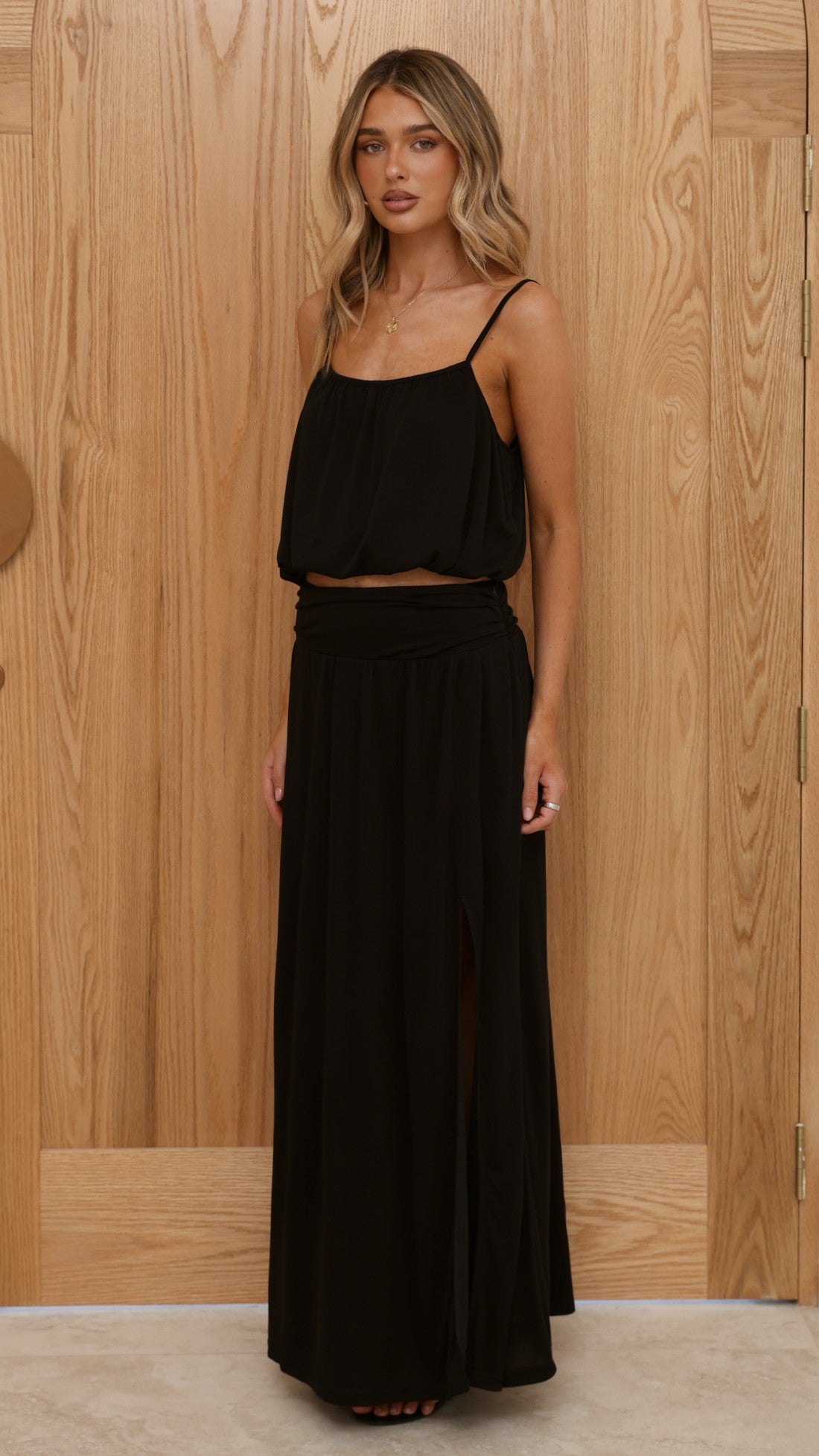 Stacie Maxi Skirt - Black - Billy J