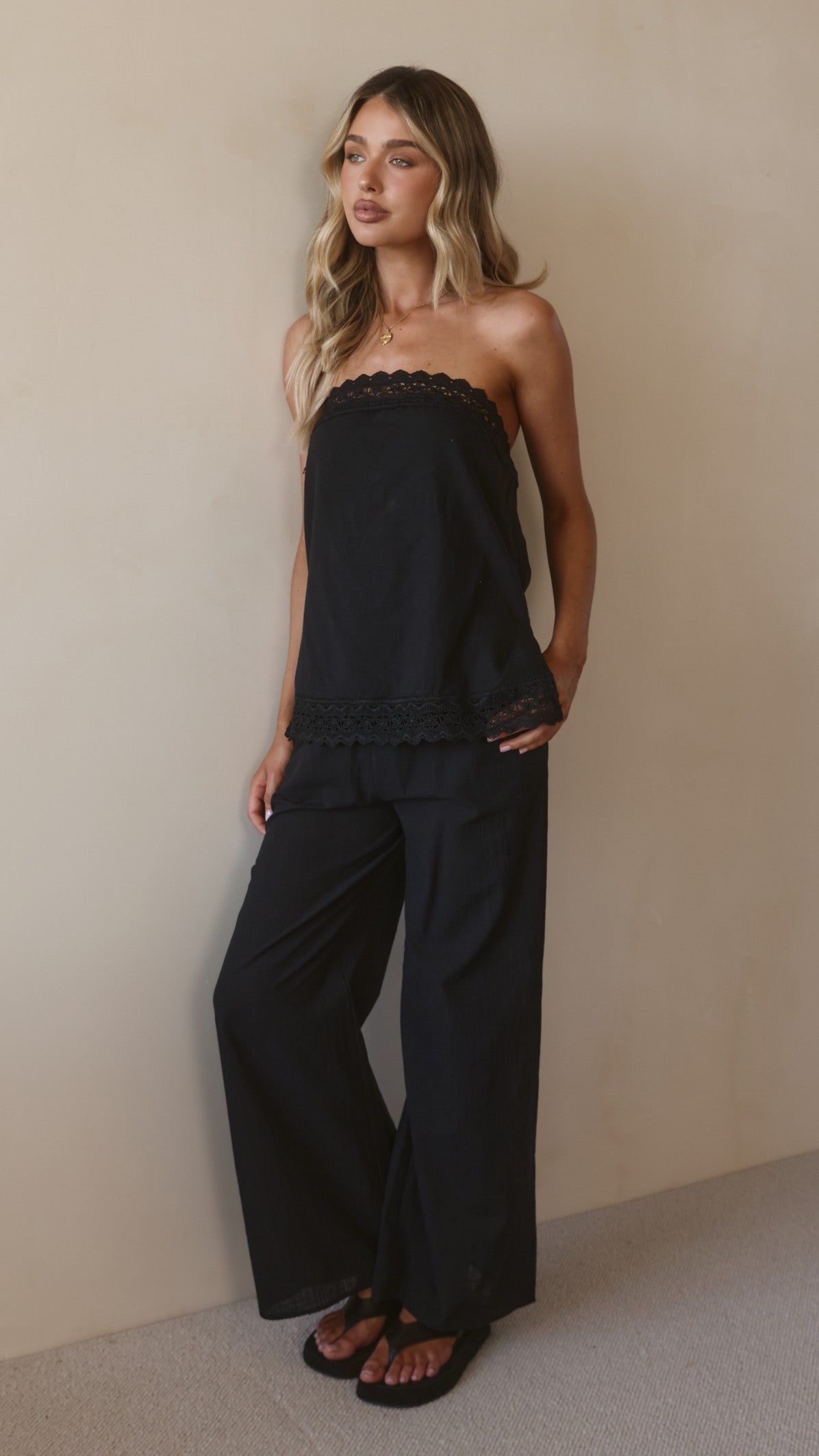 Luna Top and Pants Set - Black - Billy J