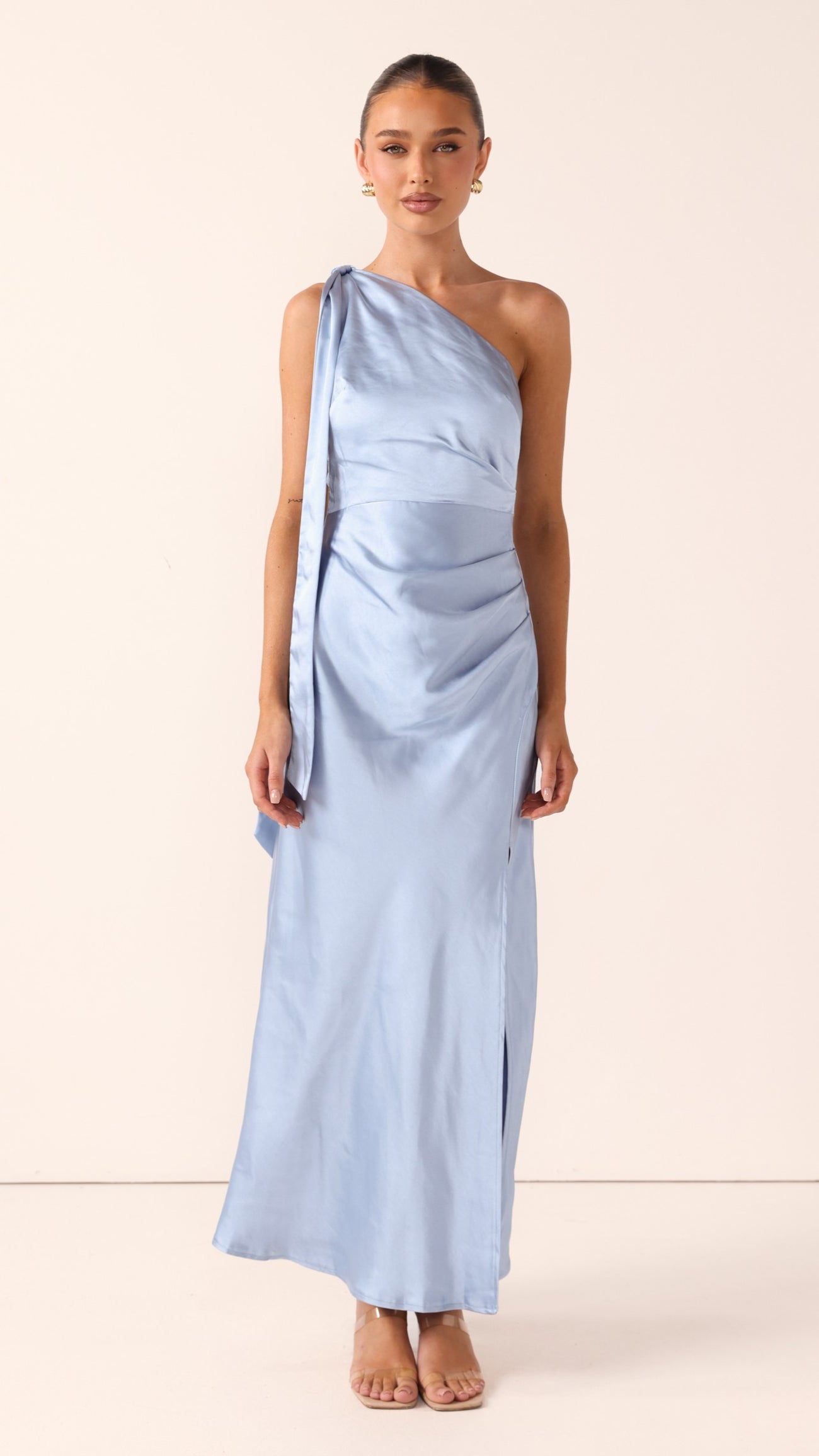 Halle One Shoulder Maxi Dress - Blue - Billy J