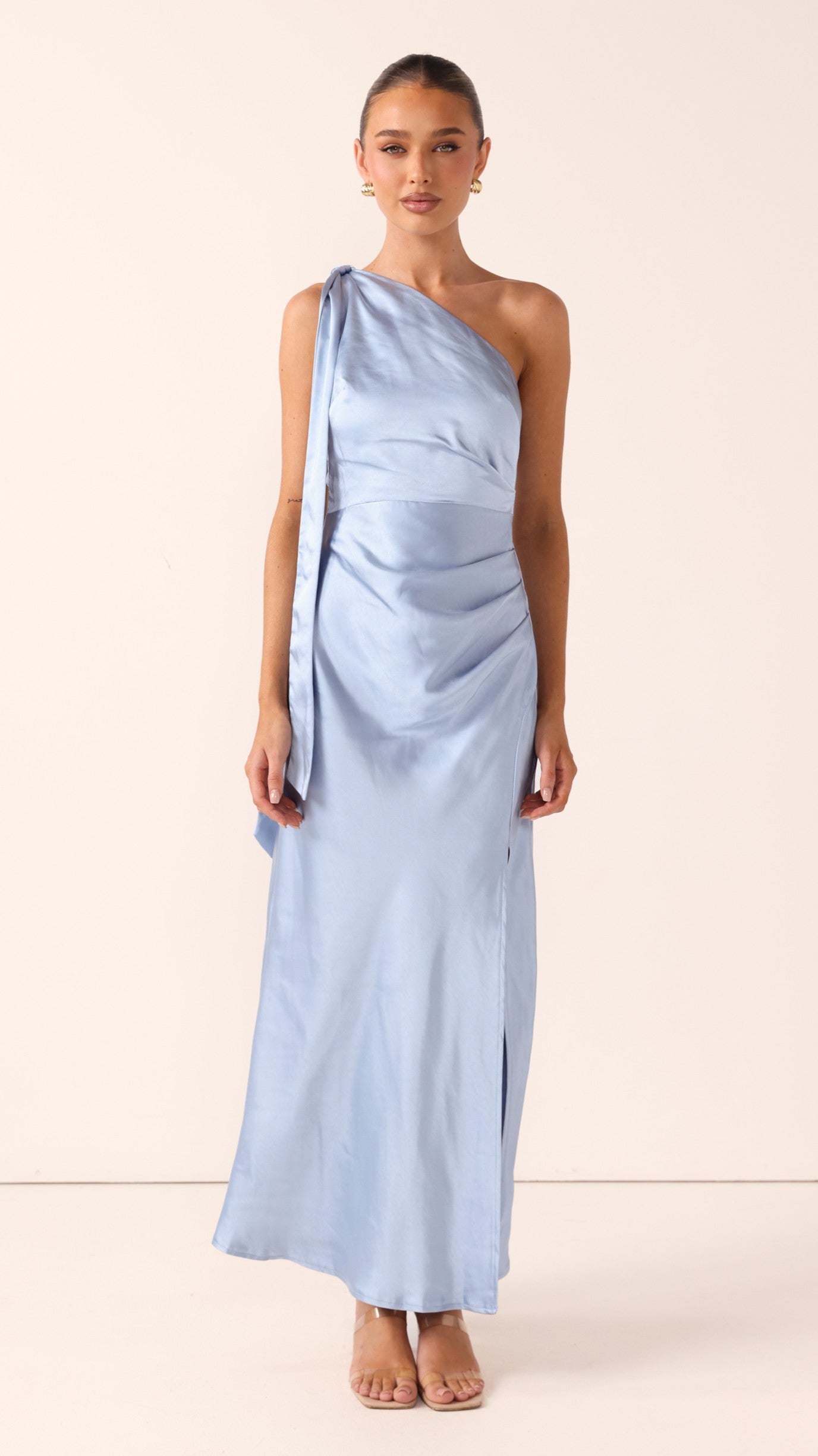 Halle One Shoulder Maxi Dress - Blue - Billy J