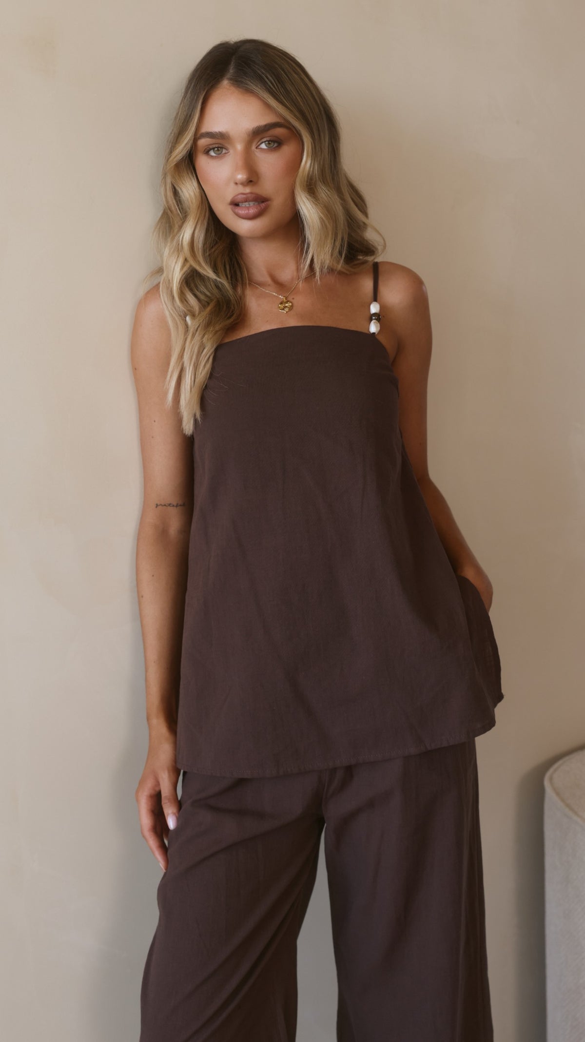 Rubi Top and Pants Set - Chocolate - Billy J