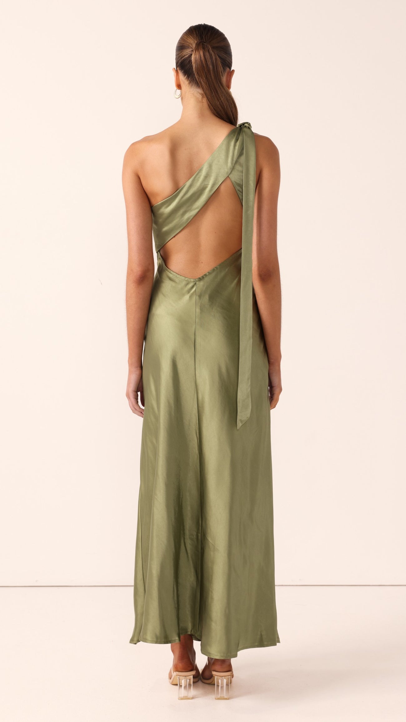 Halle One Shoulder Maxi Dress - Olive - Billy J