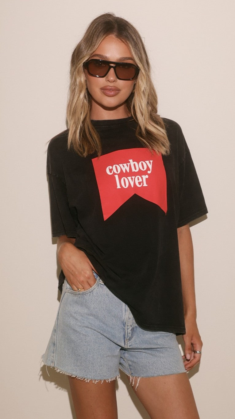 Cowboy Lover Oversized T-Shirt - Black