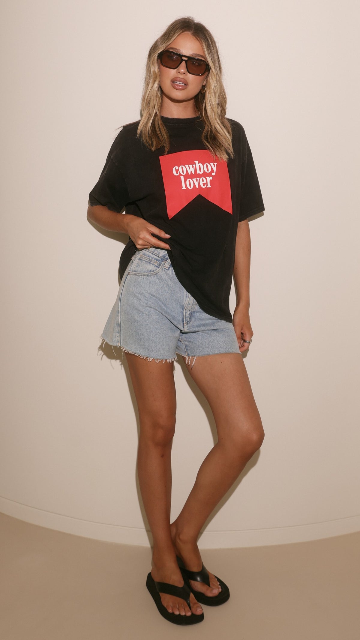 Cowboy Lover Oversized T-Shirt - Black