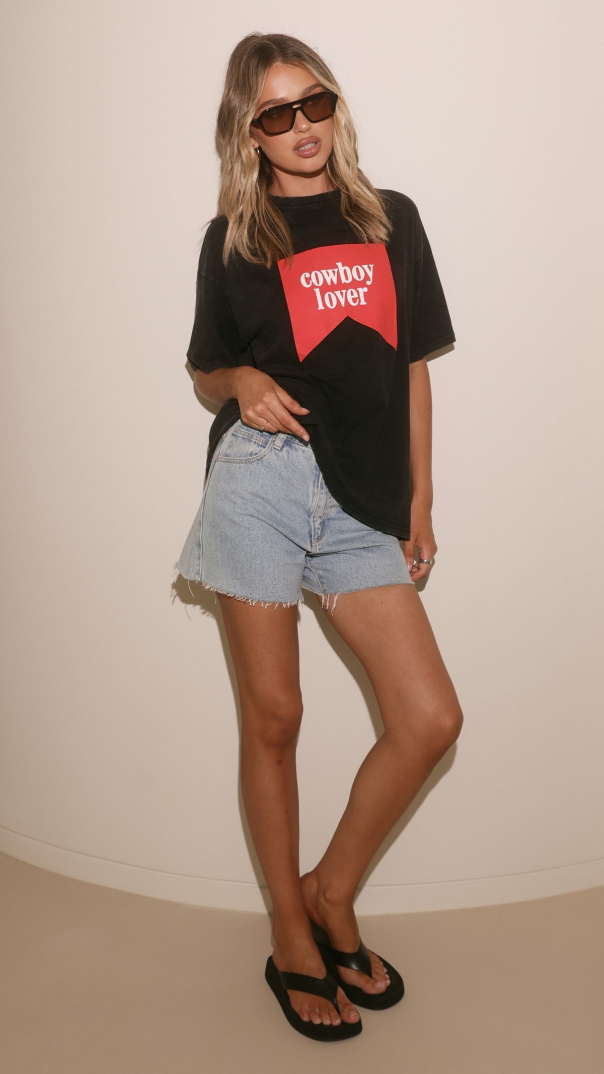 Cowboy Lover Oversized T-Shirt - Black