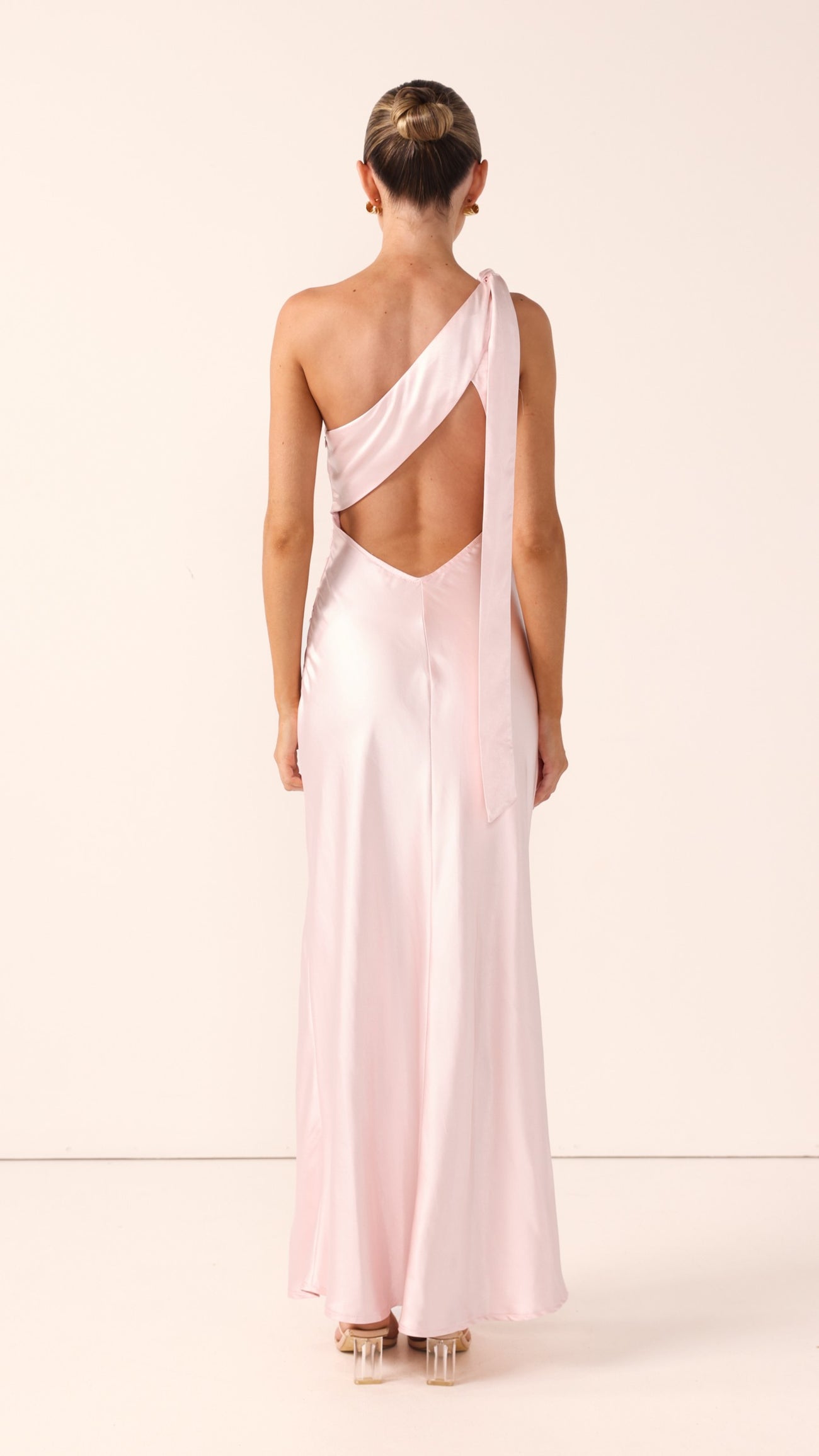 Halle One Shoulder Maxi Dress - Pink - Billy J
