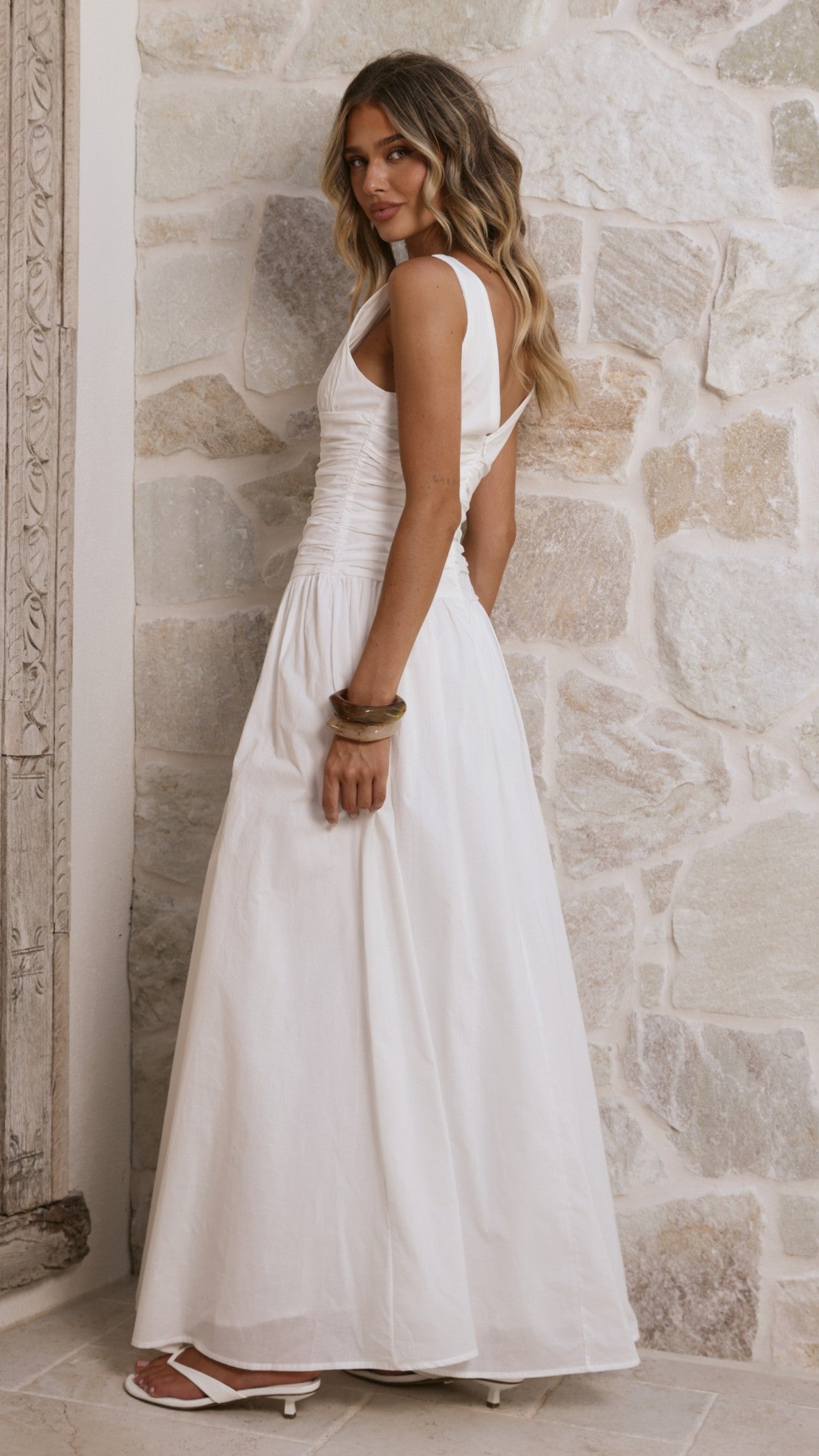 Sanya Maxi Dress - White - Billy J