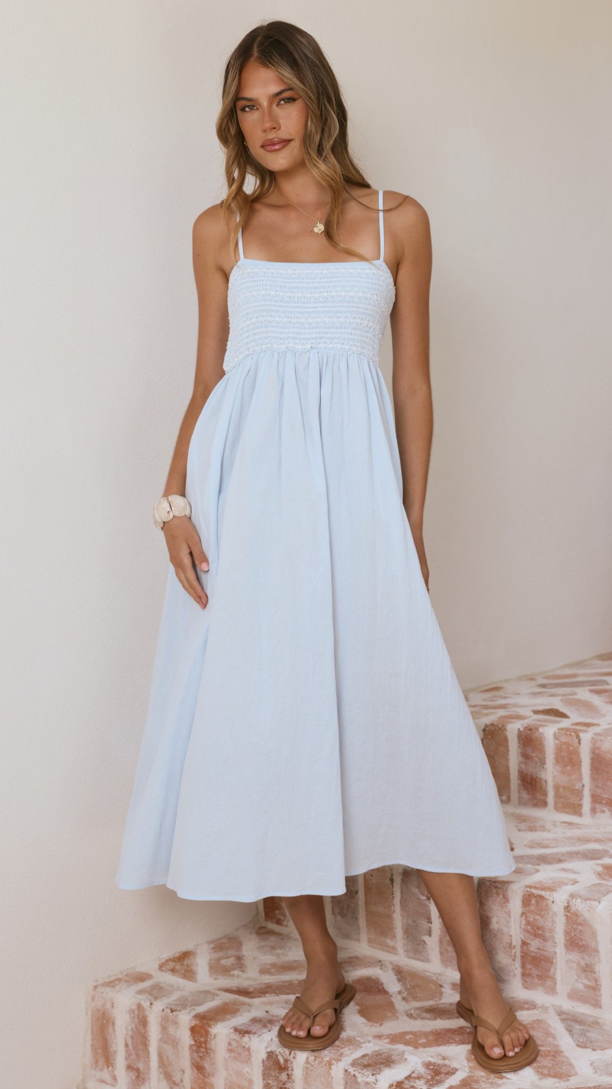 Kinsley Midi Dress - Blue - Billy J