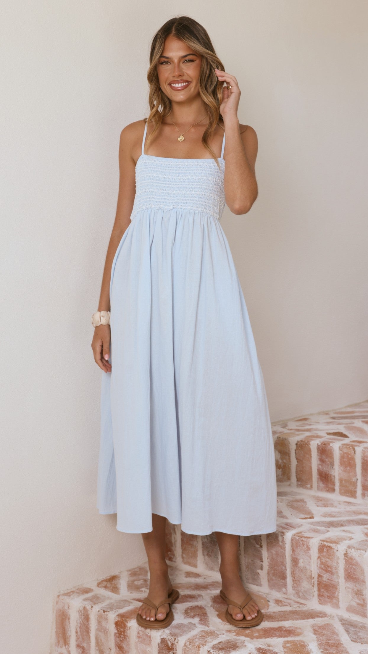 Kinsley Midi Dress - Blue - Billy J