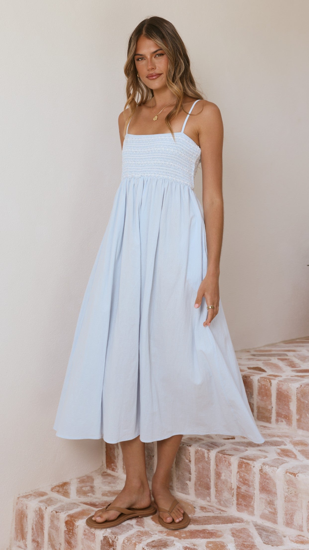 Kinsley Midi Dress - Blue - Billy J
