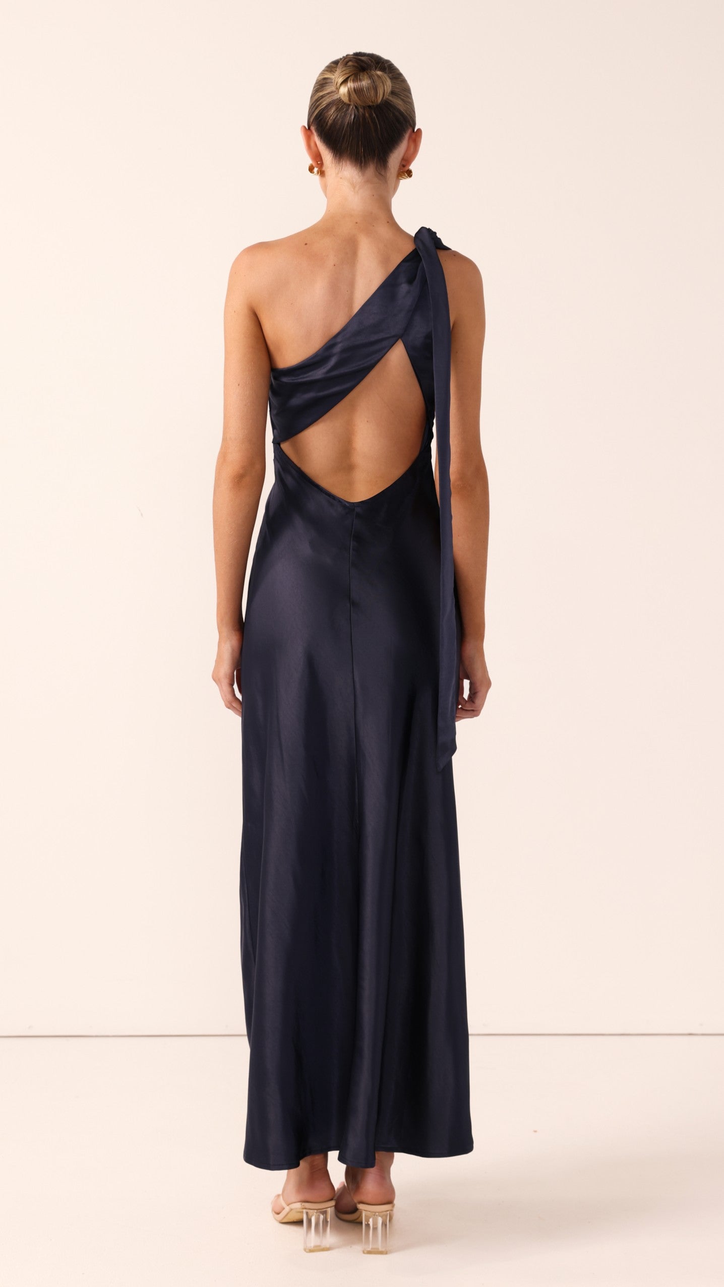 Halle One Shoulder Maxi Dress - Navy - Billy J