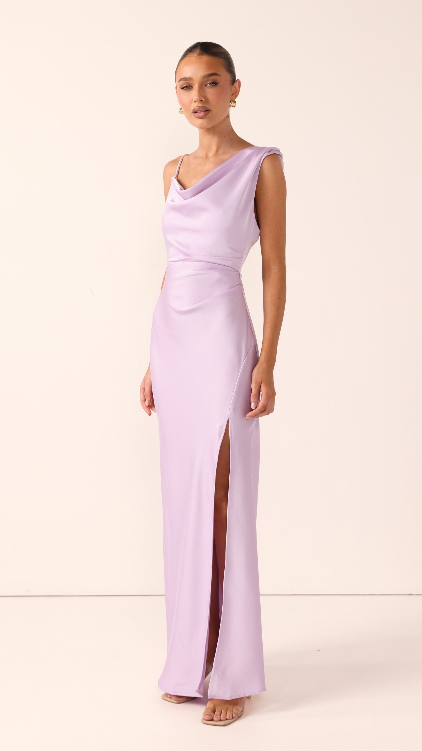 Iris Asymmetrical Maxi Dress - Lilac - Billy J