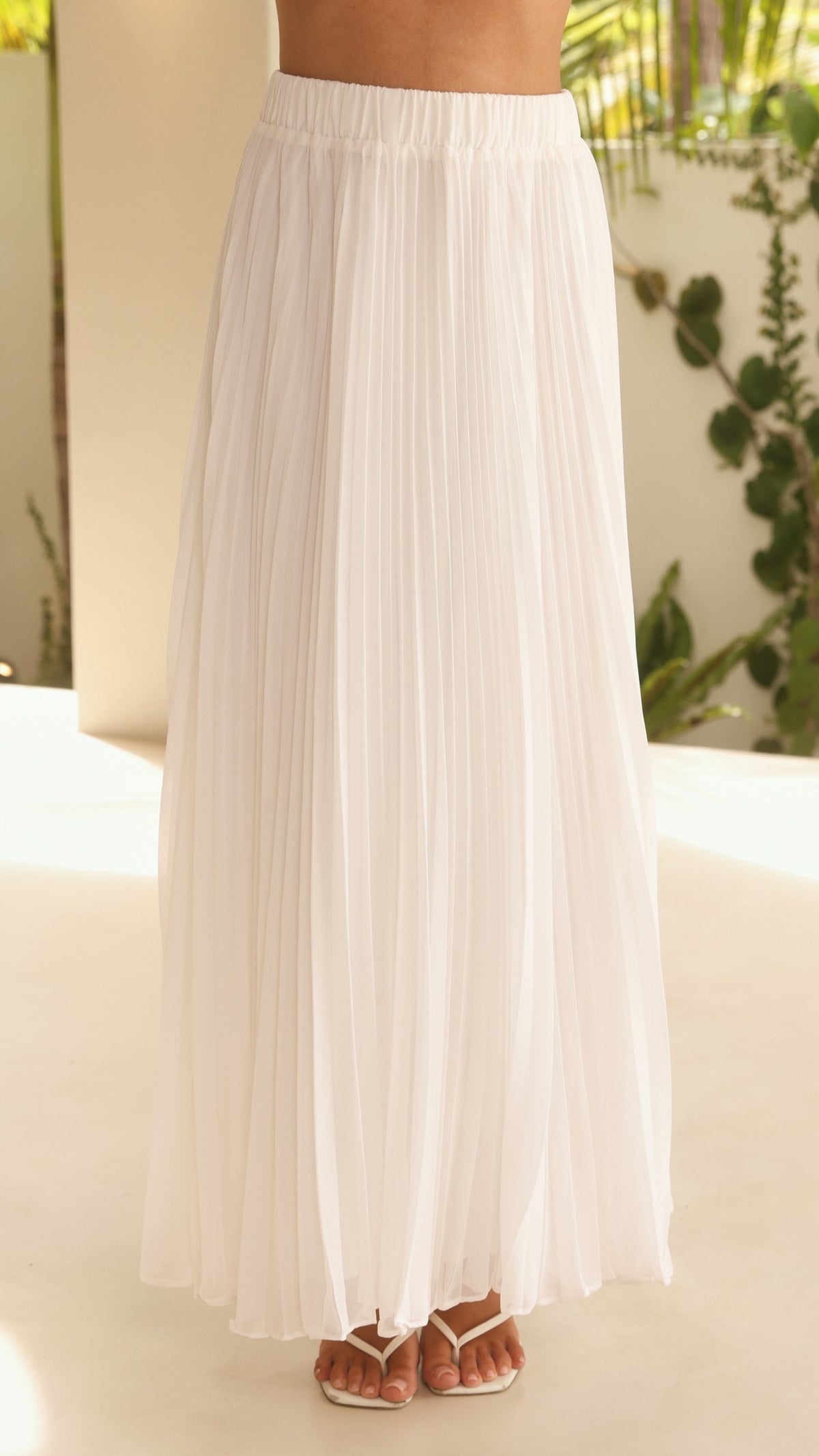 Cambree Peplum Top and Maxi Skirt Set - White