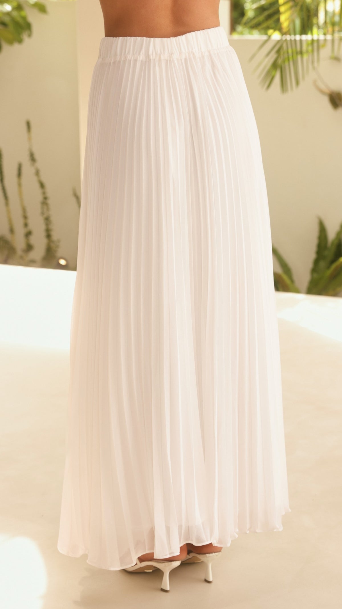 Cambree Peplum Top and Maxi Skirt Set - White - Billy J