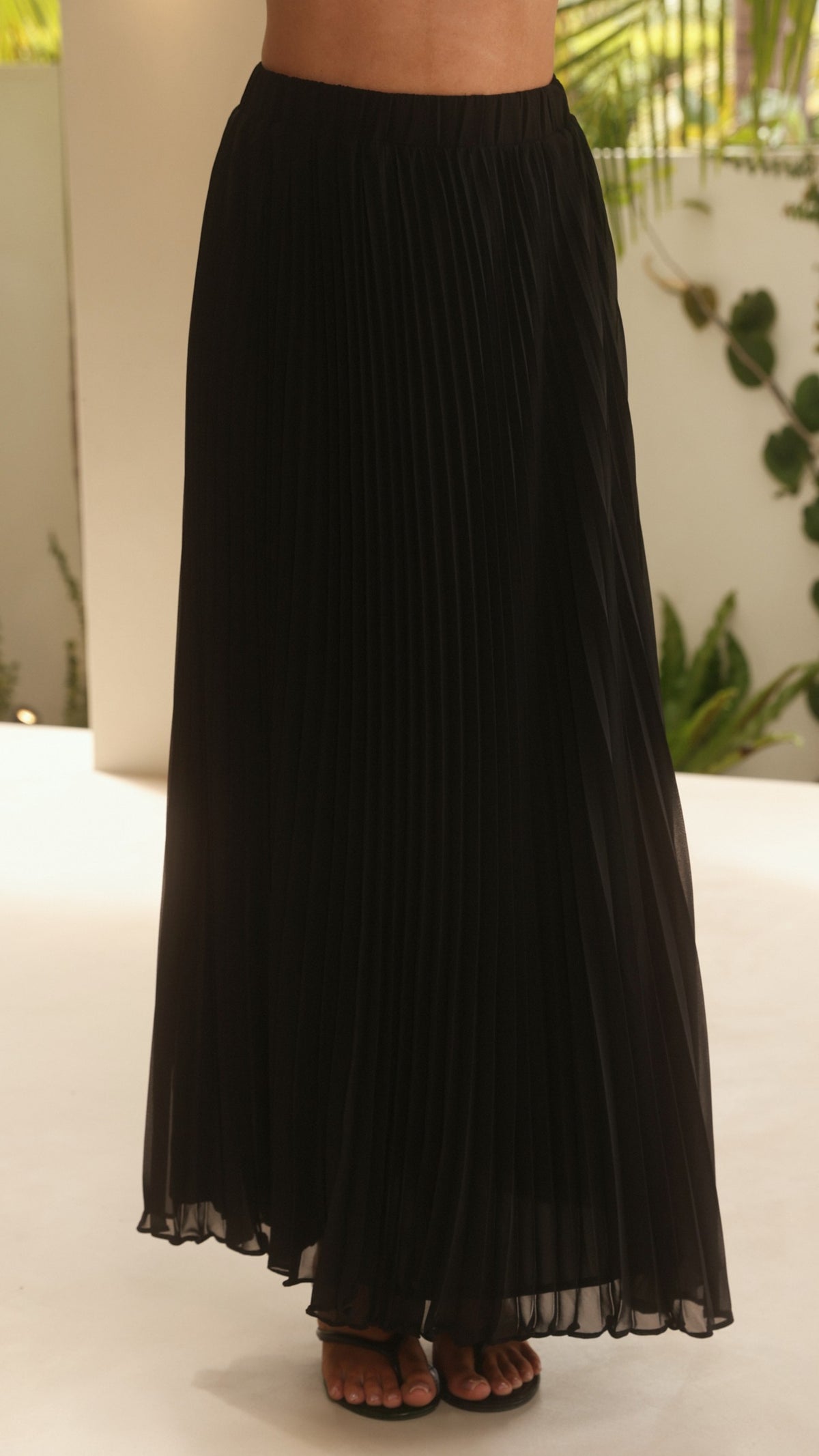 Cambree Peplum Top and Maxi Skirt Set - Black