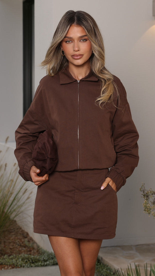 Grace Bomber Jacket - Chocolate - Billy J