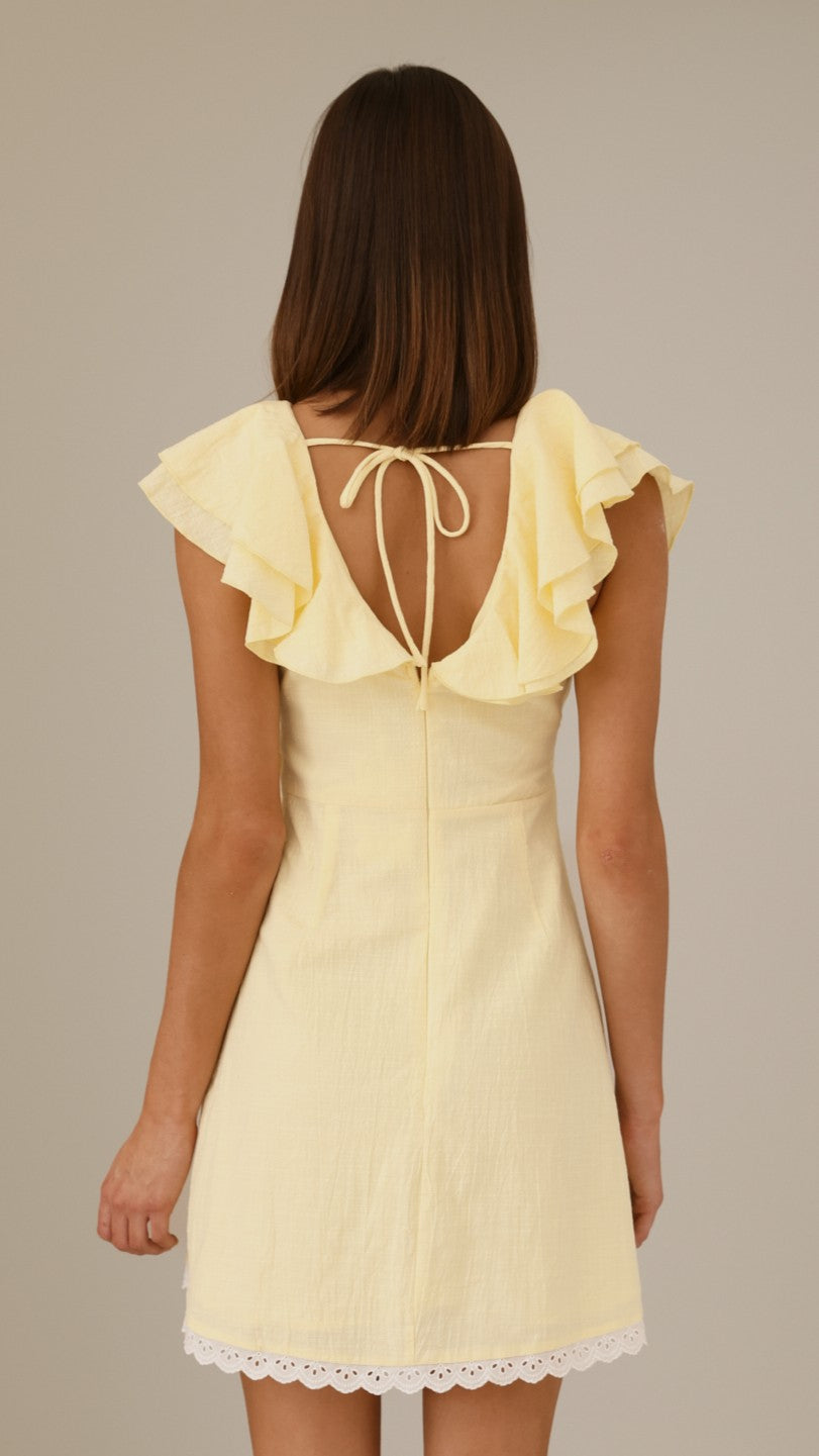 Hattie Mini Dress - Yellow - Billy J
